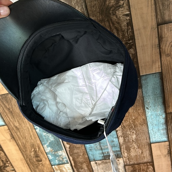 Navy blue pleather rim cute hat - Picture 10 of 16